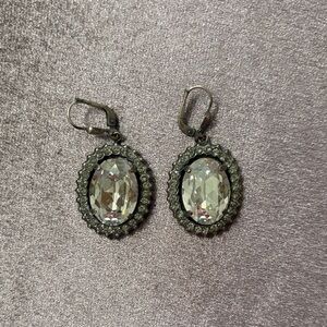Catherine Popesco Silver Crystal Drop Earrings